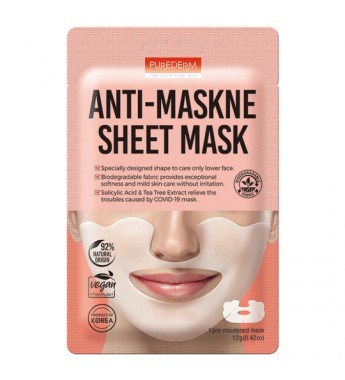 Mascara en Lamina Anti-Acné Purederm Anti-MAskne Sheet Mask ADS 764 (1 Pre-Moistened Mask)