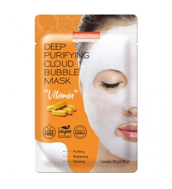 Máscara de Burbujas Purederm Deep Purifying Cloud Bubble Mask “Vitamin” ADS 790 - (1 Mask)