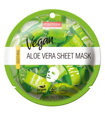Mascara de Aloe Purederm Vegan Aloe Vera Sheet Mask ADS 871 (1 Sheet) 