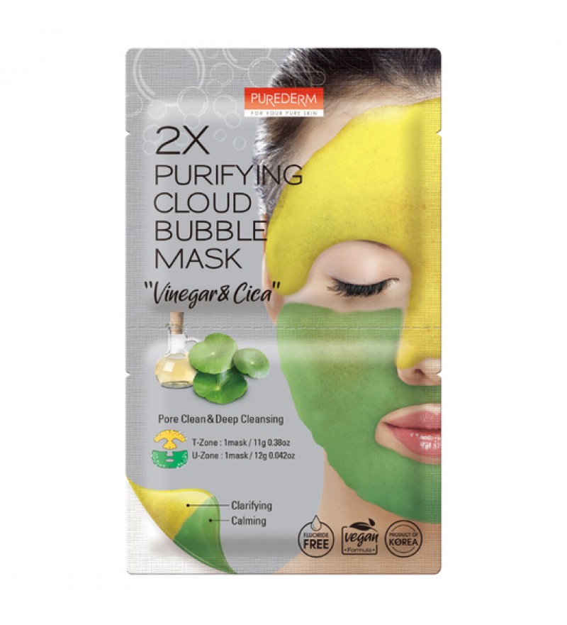 Mascara de Burbujas Purederm 2x Purifying Cloud Bubble Mask “Vinegar + Cica” ADS 792
