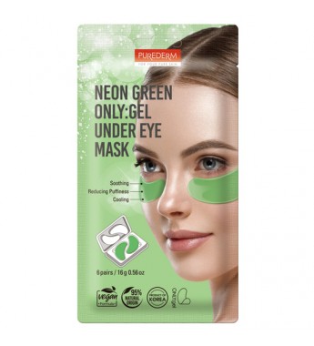 Parche Purederm para Contorno de Ojos Neon Green Only: Gel Under Eye Mask ADS 776 - (6 Pairs)