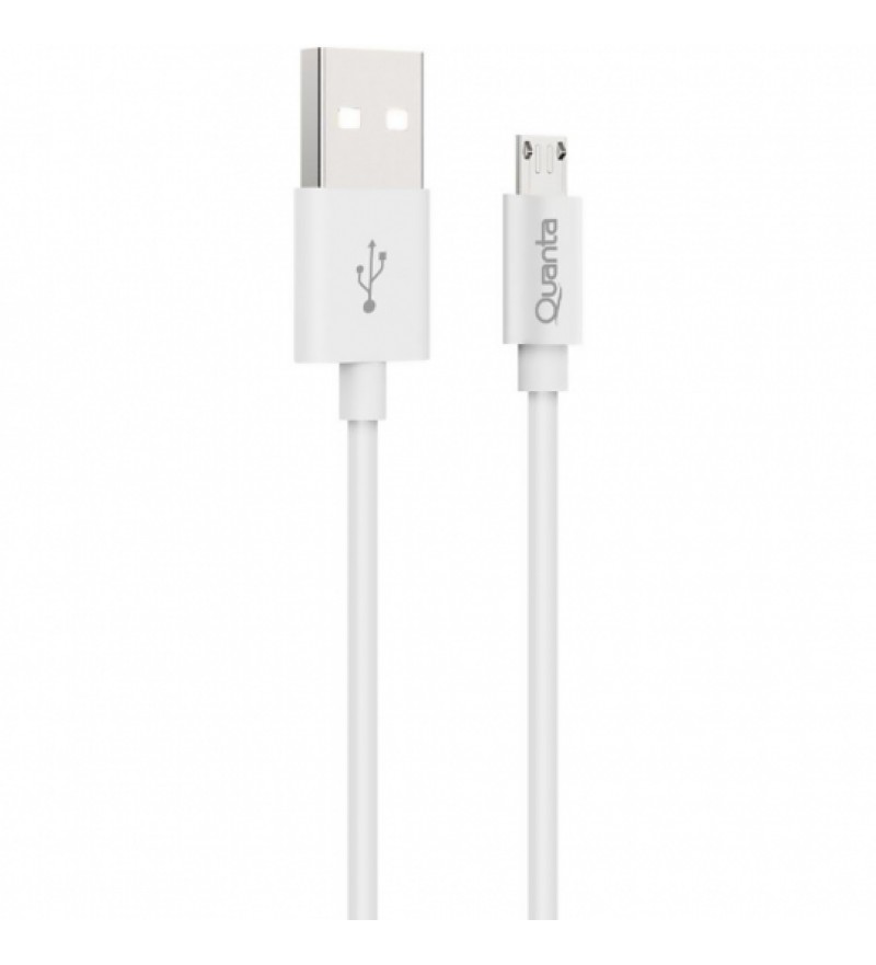 Cable Quanta Essentials QTCMU70 USB a MicroUSB 3A (1 metro) - Blanco