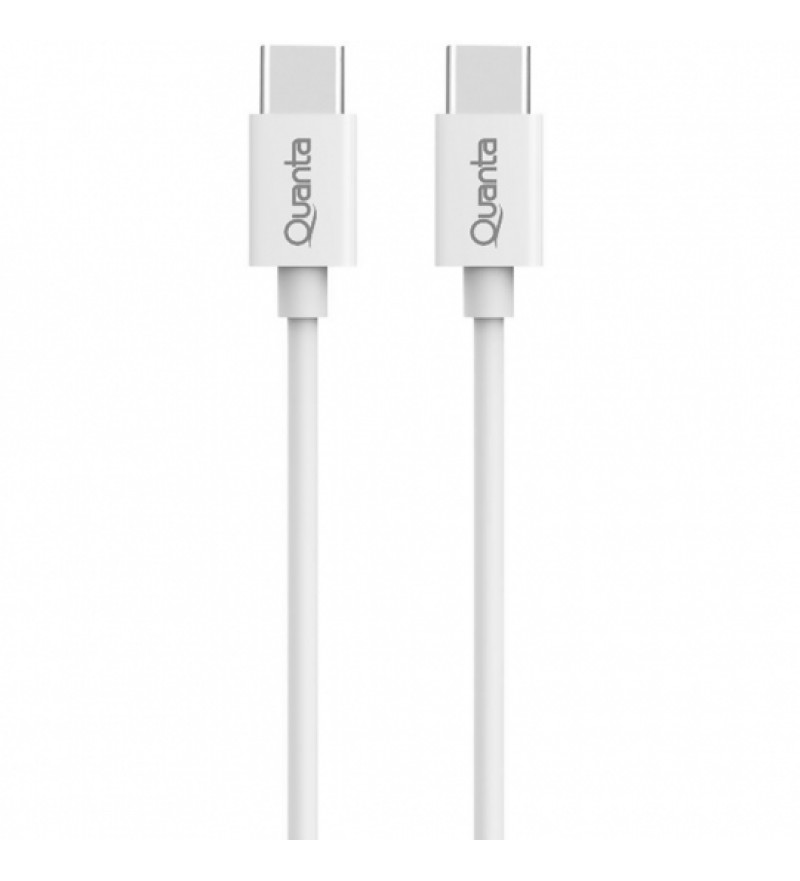 Cable Quanta Super Fast Charge QTCTC70 USB Tipo-C a USB Tipo-C 5A (1 metro) - Blanco