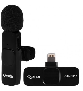 Micrófono Inalámbrico Quanta QTMISI10 USB Lightning - Negro