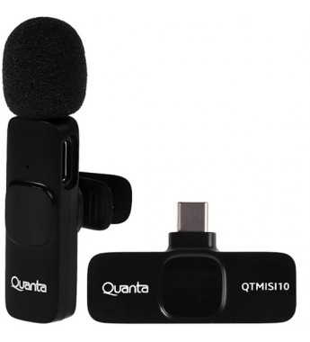 Micrófono Inalámbrico Quanta QTMISI10 USB-C - Negro