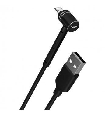 Cable Quanta QTCMU90 USB a Micro USB 90º (1 metro) - Negro