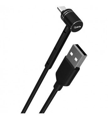 Cable Quanta QTCUTC90 USB a USB-C 90º (1 metro) - Negro