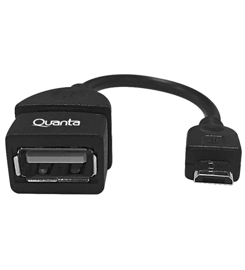 Cable Adaptador OTG Quanta QTMUS10 USB/microUSB - Negro