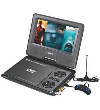 Reproductor de DVD Portátil Quanta QTPDVD100 con Pantalla de 7.0 Pulgadas/Lector SD/USB - Negro