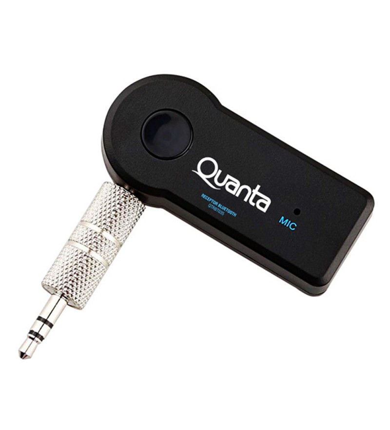 Adaptador de Audio Quanta QTRBT035 con Bluetooth/Jack 3.5mm/Micrófono - Negro