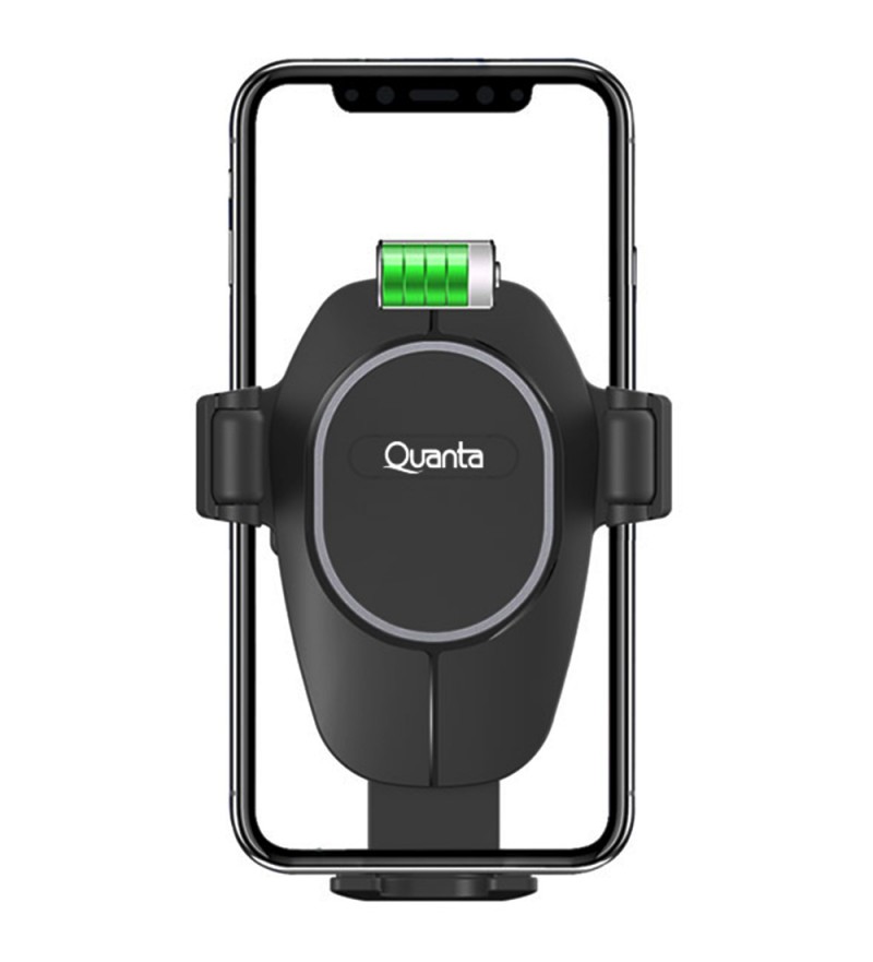 Soporte para Smartphone Quanta QTSCW10 con Carga Inalámbrica - Negro