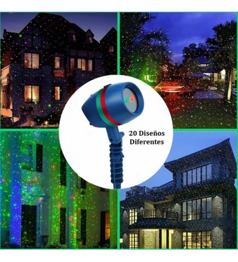 Proyector Laser Decorativo Quanta QTPLN02 para Navidad con 20 Diseños Bivolt - Azul