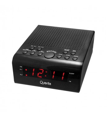 Radio Reloj Quanta QTRAR4300 con AM y FM Bivolt – Negro