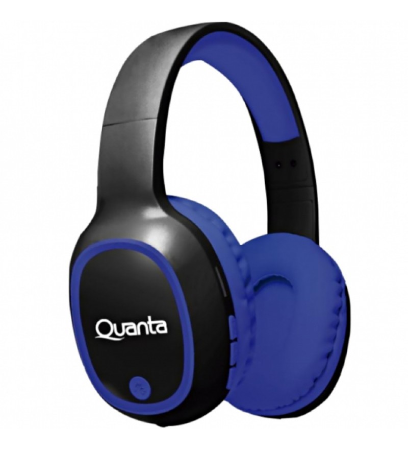 Auricular Quanta Bluetooth QTFOB75 con Micrófono/Driver de 40mm - Negro/Azul