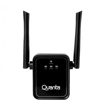 Repetidor de señal Wi-Fi Quanta QTRSW60 con 2 antenas a 300MBPS - Negro