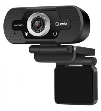 Webcam Quanta QTWCM10 con Resolución Full HD/Micrófono - Negro
