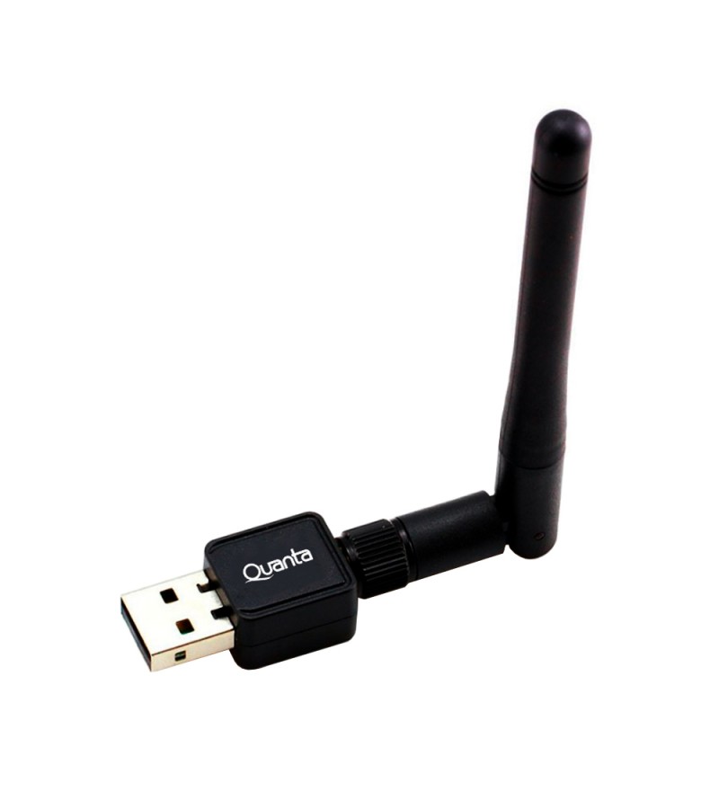 Adaptador Wi-Fi USB Quanta QTA802 150Mbps en 2.4GHz - Negro