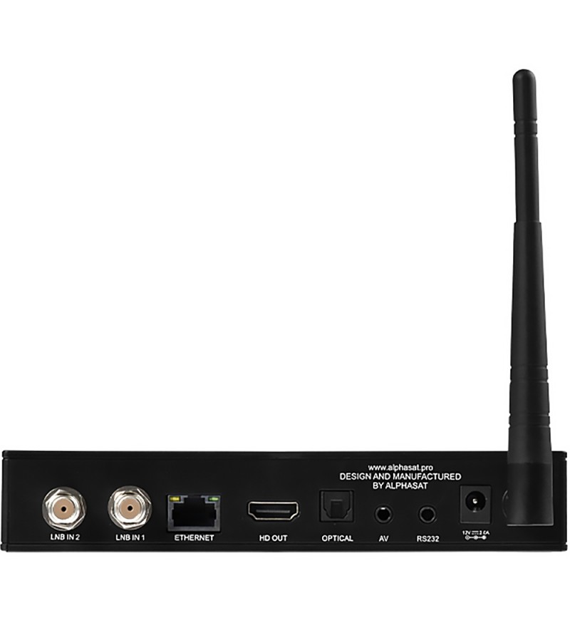 Receptor FTA Alphasat WOW KVM Edition FHD con Wi-Fi/HDMI/USB/Bivolt - Negro