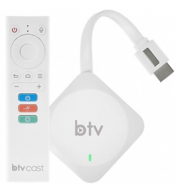 Tv Box BTV Cast 4K UHD con 2/8GB Bluetooth/Wi-Fi/A9.0/Bivolt - Blanco