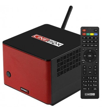 Receptor FTA Cinebox Extremo Z FHD con Parlantes/Wi-Fi/Bluetooth/Bivolt - Negro/Rojo