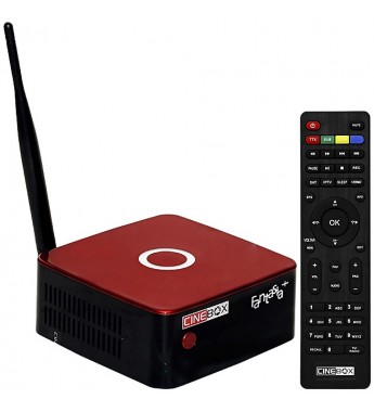 Receptor FTA Cinebox Fantasia+ HD con Wi-Fi/HDMI/3D/Bivolt - Rojo/Negro