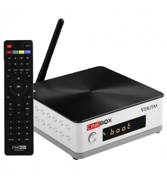 Receptor FTA Cinebox Veritas FHD Wi-Fi/Bluetooth/Bivolt - Blanco/Negro