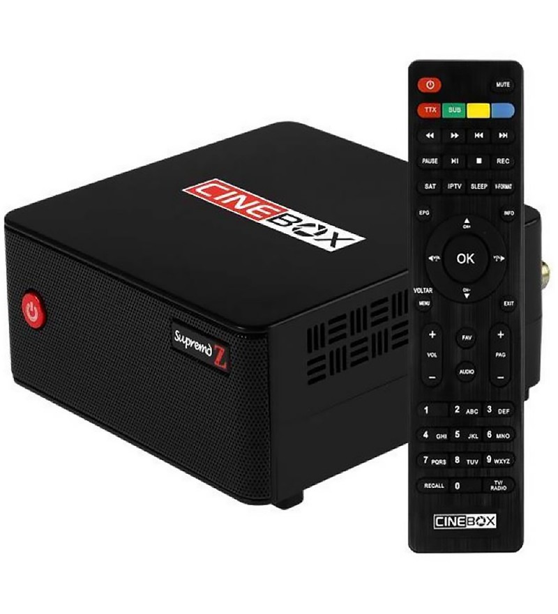 Receptor FTA CineBox Supremo Z con IPTV/Wi-Fi/USB/HDMI/Bivolt - Negro