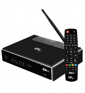 Receptor FTA Duosat FX Lite 4K Wi-Fi/USB/HDMI/Bivolt - Negro