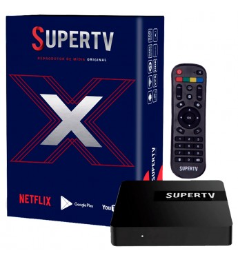 Tv Box Super Tv Blue X 4K UHD IPTV/Wi-Fi/DLNA/USB/MicroSD/Bivolt - Negro