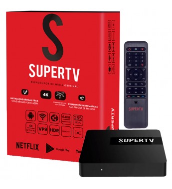Tv Box Super Tv Red S 4K Bluetooth/IPTV/Wi-Fi/DLNA/USB/MicroSD/Bivolt - Negro