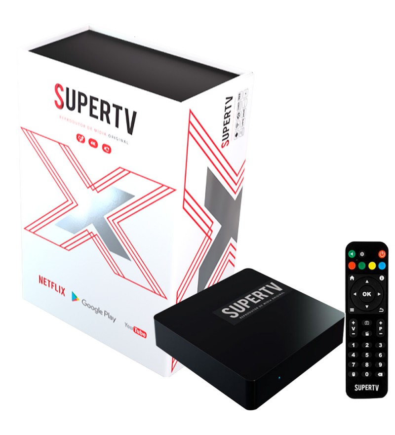 Tv Box Super Tv White X 4K UHD IPTV/Wi-Fi/DLNA/USB/MicroSD/Bivolt - Negro