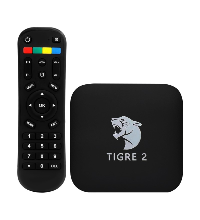 Receptor FTA Tigre 2 UHD 2GB/8GB com Wi-Fi/Bluetooth/Bivolt/A7 - Negro