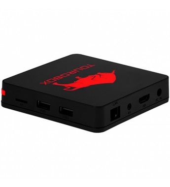 Tv Box Tourobox PRO 4K UHD con 2/16GB Wi-Fi/Bluetooth/Android/Bivolt - Negro/Rojo
