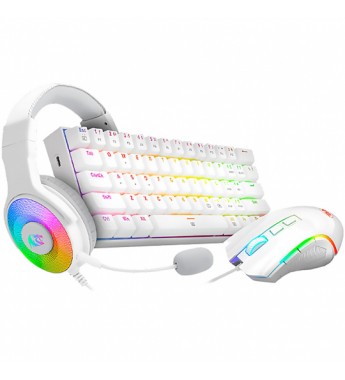 Kit Redragon Gaming Essentials S129W con Teclado + Mouse + Headset - Blanco