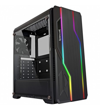 Gabinete Gaming Redragon Devastator GC-550 con Cooler/iluminación RGB/Mid-Tower - Negro