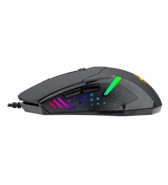 Mouse Gaming Redragon Centrophorus2 CM601 con iluminación RGB / 7200DPI Ajustable/ 6 Botones - Negro