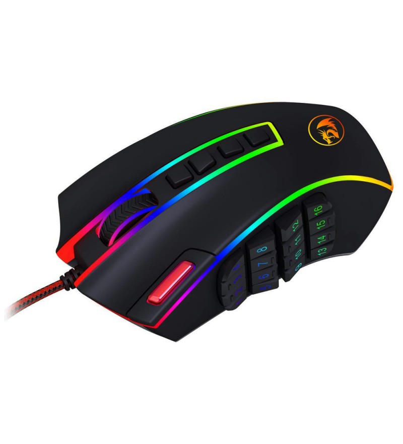 Mouse Gaming Redragon LEGEND CHROMA M990-RGB con iluminación RGB/24000DPI Ajustable/23 Botones - Negro