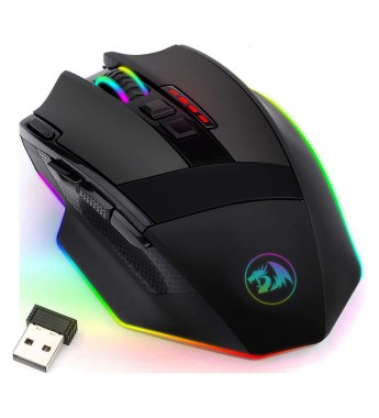 Mouse Gaming Inalámbrico Redragon SNIPER PRO M801P-RGB con iluminación RGB/16000DPI Ajustable/9 Botones - Negro