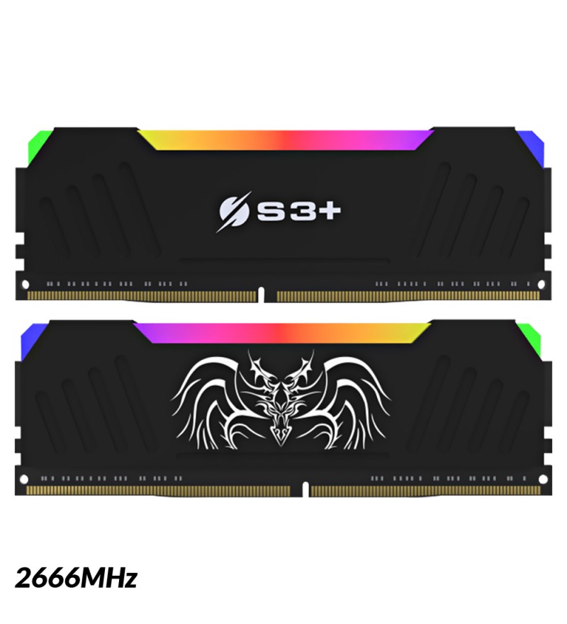 Memoria RAM para PC S3+ DRAGONHEART RGB Kit de 32GB S3L4N2616322CRGB DDR4/2666MHz (16GB x2) - Negro