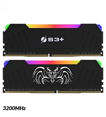 Memoria RAM para PC S3+ DRAGONHEART RGB Kit de 16GB S3L4N3216162CRGB DDR4/3200MHz (8GB x2) - Negro