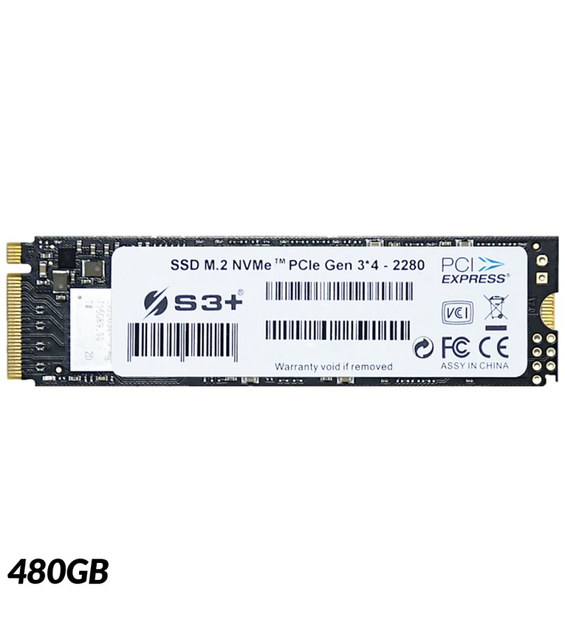 SSD M.2 S3+ NVMe PCIe S3SSDD480 de 480GB hasta 2000MB/s de Lectura