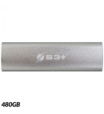 SSD Externo S3+ S3SSDE480SL de 480GB con USB-C 3.2 - Plata