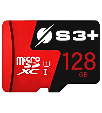 Tarjeta microSD de 128GB S3+ S3SDC10U1/128GB UHS-I Class10 - Negro/Rojo
