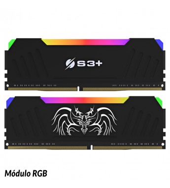Complemento de Plastico DIMM para PC S3+ DRAGONHEART RGB Kit de 0GB S3WMKIT2RGB DDR4 (2 Módulos RGB) - Negro