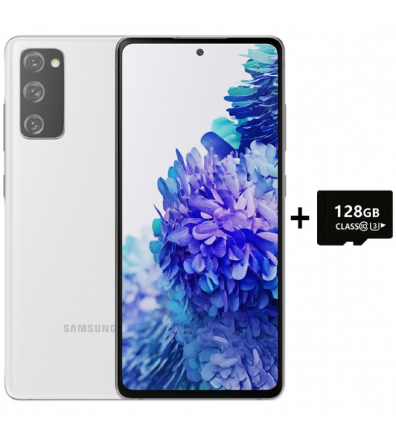 Smartphone Samsung Galaxy S20 FE SM-G780G DS 6/256GB 6.5" 12+8+12/32MP A10 - Cloud White + Tarjeta microSD de 128GB