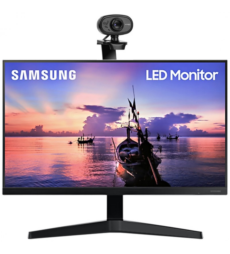 Monitor LED de 22" Samsung LS22F350FHLXZX Full HD Bivolt + Webcam ArgomTech CAM 20 ARG-WC-9120BK HD