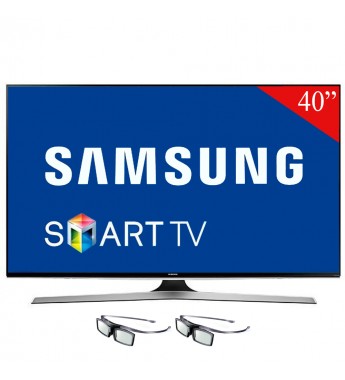 Smart TV LED de 40" Samsung UN40J6400AG FHD con Wi-Fi/3D/Bivolt (2015) - Negro