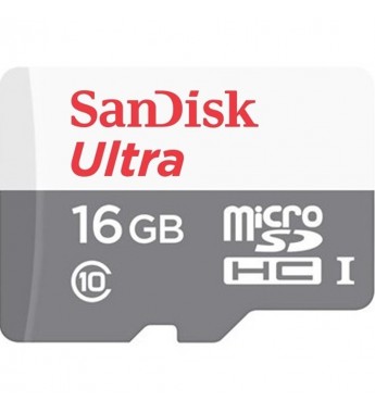 Tarjeta microSD de 16GB SanDisk Ultra SDSQUNS-016G-CN3MA de 80MB/s - Gris/Blanco