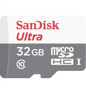Tarjeta microSD de 32GB SanDisk Ultra SDSQUNR-032G-GN3MA de 80MB/s - Gris/Blanco