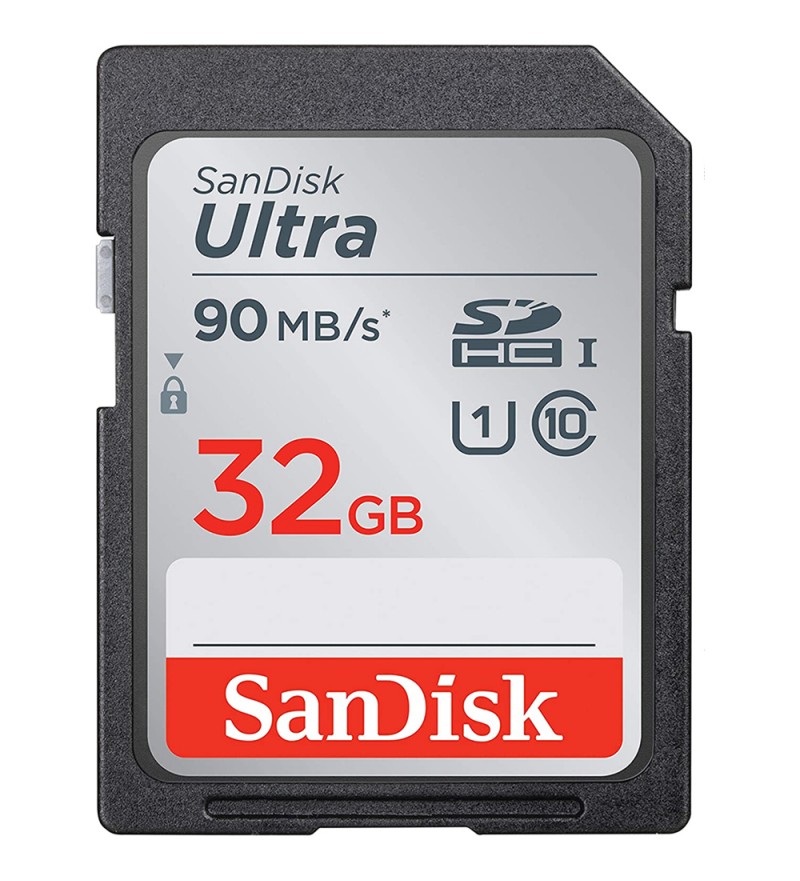 Tarjeta SD de 32GB SanDisk Ultra SDSDUNR-032G-GN6IN de 90MB/s - Gris/Negro
